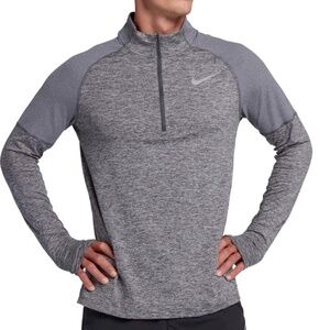 nike running dri fit long sleeves men shirt Gray